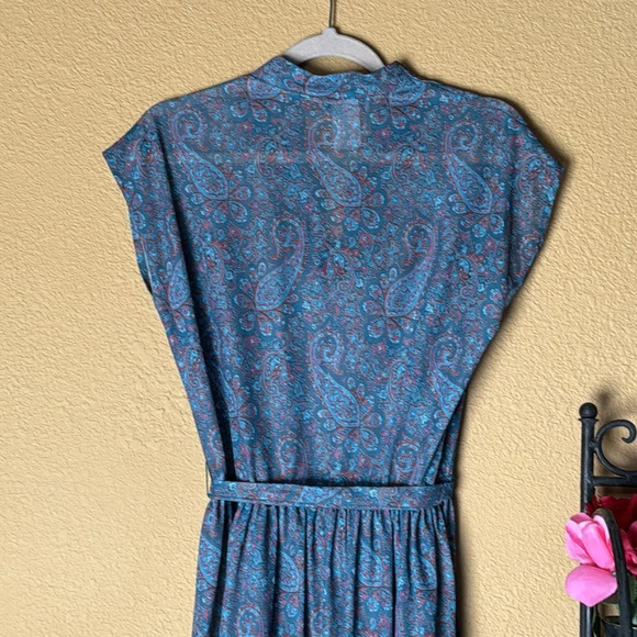 Vintage 70s JSE of California Sleeveless Belted Dress Tag Size 12 - Picture 7 of 10